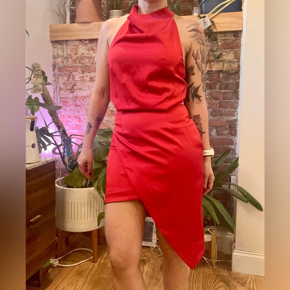 Revolve camo dress in red by ELLIATT